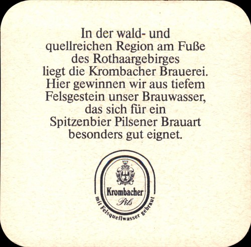 Bierdeckel krombacher in - krombacher,