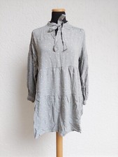 Grau weiß Punkte Schleifen Blusen Kleid von Zara, Gr. L