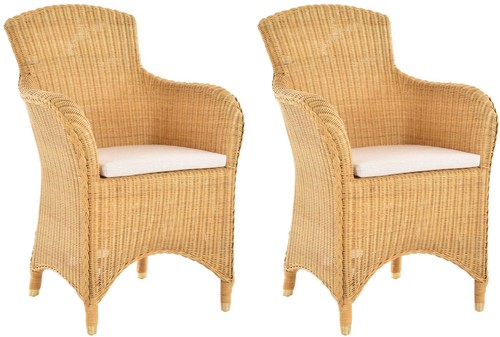 Set esszimmersessel rattan - set/2,