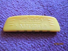 Kinder-Mundharmonika gelb, Vintage, benutzt, Teddy