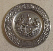 Zinnteller Relief Vintage