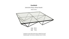 Design-Klassiker - Couchtisch - Italien Stil - 100 x 100 x 30 cm - Stahl + Glas