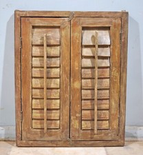 Antike Holz Wanddekoration Fensterladen Mit Rahmen Original Alt Handgefertigt
