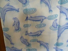 Duschvorhang Delphin weiß/blau mit Delfinen180 x200 cm Neu