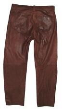 SPECKIGE -OFFSET-  Herren- LEDERJEANS / Nubuk- Lederhose braun ca. W34 / L30