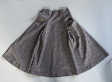 Langer Tellerrock Jeans Grau