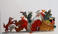 Zinnfiguren Flachfiguren bemalter Nikolaus macht Pause