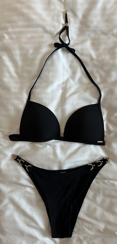 Bikini censored schwarz gold - bikini,