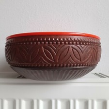 Emsa Retro Schüssel orange Braun Servierschalen alt w. Germany Salatschüssel 