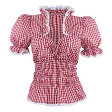 Trachtenbluse Damen Bluse Rot
