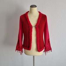 Strickjacke Hippie-Style  ✮DIDI✮ 36/38  Grobstrick  Stoffärmel Applikation ✮TOP✮