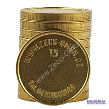 Waschmarke 20,5mm x 2,55mm, Messing, ohne Loch, VE= 100 Autowaschanlage Jetons