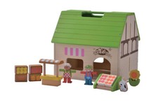 Bio-Laden Puppenhaus Holz Holzspielzeig EverEarth Kinder Spielzeug Haus Laden