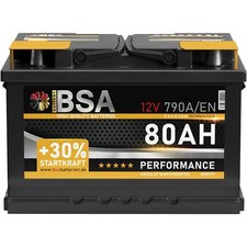 BSA Autobatterie 12V 80Ah +30% mehr Startkraft WARTUNGSFREI Starter Batterie