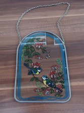 Bleiglas mit Kette - Vogel