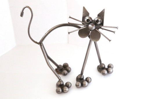 Altmetall katze skulptur - skulptur,
