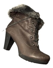 Marc Shoes Stiefel Lederstiefel braun Gr  41 Stiefeletten Plateau Fell Fake Für