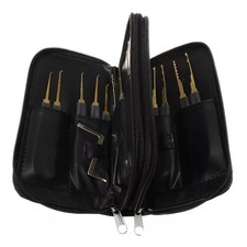 24-teiliges Schlosserwerkzeug-Set aus Edelstahl, schwarz, für Schlossreparatur