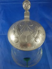 Alter Jugendstil Bierkrug von Poschinger um 1900 mit verziertem Zinndeckel 0,5L.