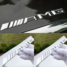 AMG für Mercedes Emblem Logo Heck Heckklappe Aufkleber Hinten Logo Silber NEU
