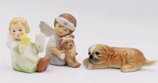 Goebel 3xFIGUR ENGEL Kerzenhalter Porzellan Boxer liegend Weihnacht West Germany