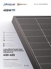 Ja Solarpanel 450W Glas Glas Solarmodul Bifacial Photovoltaik Black Frame