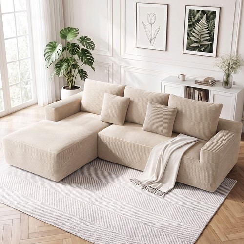 Ecksofa form cordstoff mit - cordstoff,