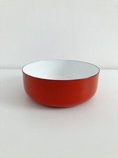 Vintage Emaille Schüssel Schale Bowl Kaj Franck für Arabia Finel rot weiß