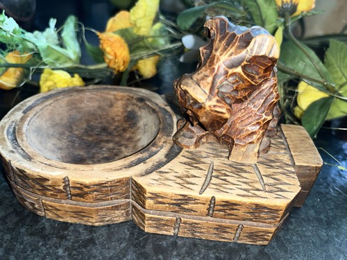 Aschenbecher holz antik - aschenbecher,