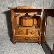 Vintage antiker Räucherschrank Eiche Bakelit Griffe guter Zustand