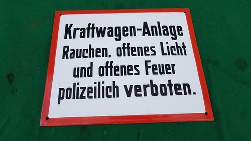 Altes emailleschild warnschild - emailleschild,