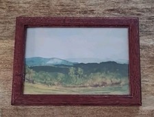 Alter Holzbilderrahmen mit Glas braun, Außenmaß 10,5 x 14,5 cm