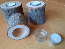 3 Teelichthalter Holz