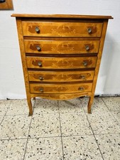 Antik 5  Schubladen Intarsien Kommode 99 cm Hoch Vintage Barock Antik Schrank