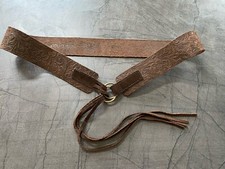 COLLOSEUM ledergürtel HÜFTGÜRTEL GR 95 Mit Prägung Muster Dunkel Braun Neu