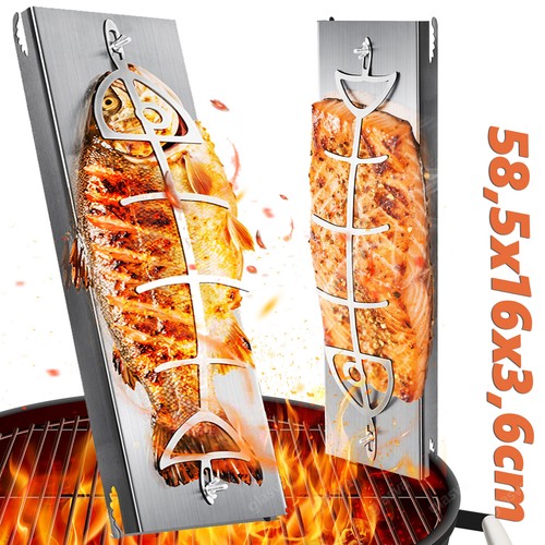Flammlachsbrett set edelstahl - flammlachsbrett,