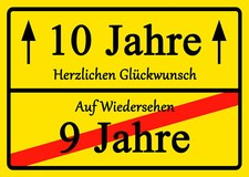 Ortsschild Geburtstag 10-16-18-20-30-40-50-60-70-80-90 - Geschenk - Bild Deko