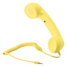 3.5mm Retro Telefon Handgerät Telefonhörer für Mikrofon Lautsprecher Gelb