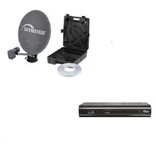 SKYMASTER Camping Sat Anlage DXH 220 12/24V HDTV SAT Receiver PVR 15 m Kabel