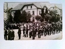 wohl Waldkirch i.Br., Festumzug, Studenten, Musikkapelle, Honoratioren, Fahnen, 