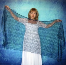 Gestrickter ziegenflaum schal - ziegenflaum,