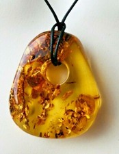 Edelsteinanhänger, Bernstein  4,7x 4cm Kette Heilstein Schmuck Braun, Anhänger