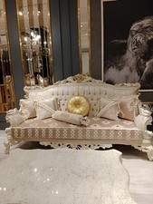 Elegantes Sofa 3 Sitzer Edlem Stilvolle Mobel Wohnzimmer Beige Sofa Neu