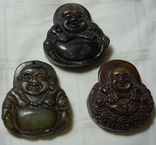 3 Naturstein Buddha Figuren Anhänger
