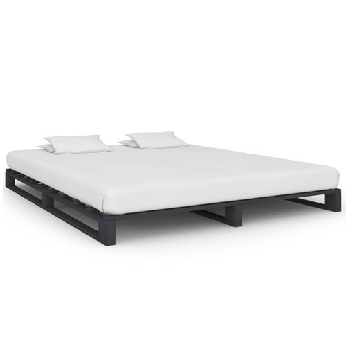 Palettenbett grau massivholz - palettenbett,