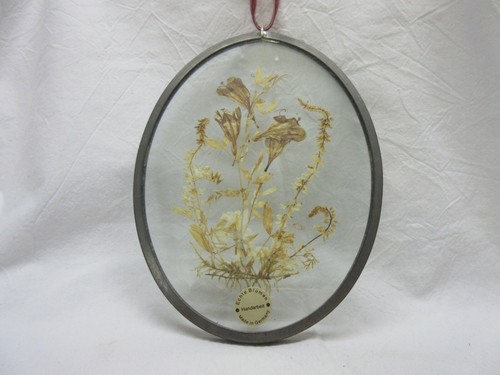 Glasbild mit echten - , blumen