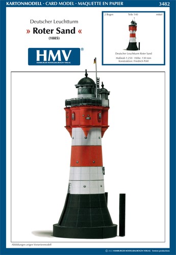 Kartonmodell leuchtturm roter - leuchtturm,