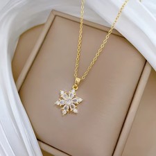 Schneeflocke Halskette 18K