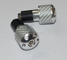 Motorrad Silber Bar End Gewichte mit Silber Carbon Einsatz Stahl Bars Bar Ends