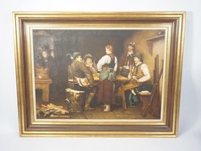 Großes Öl Gemälde Wilderer